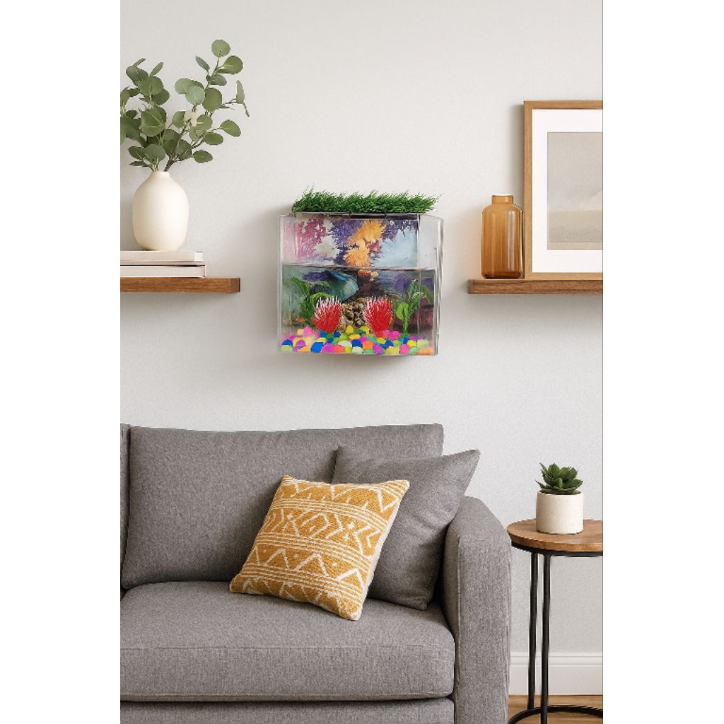 aquarium dinding akuarium dinding ikan cupang ikan hias akuarium mini ukuran aquarium ruang tamu