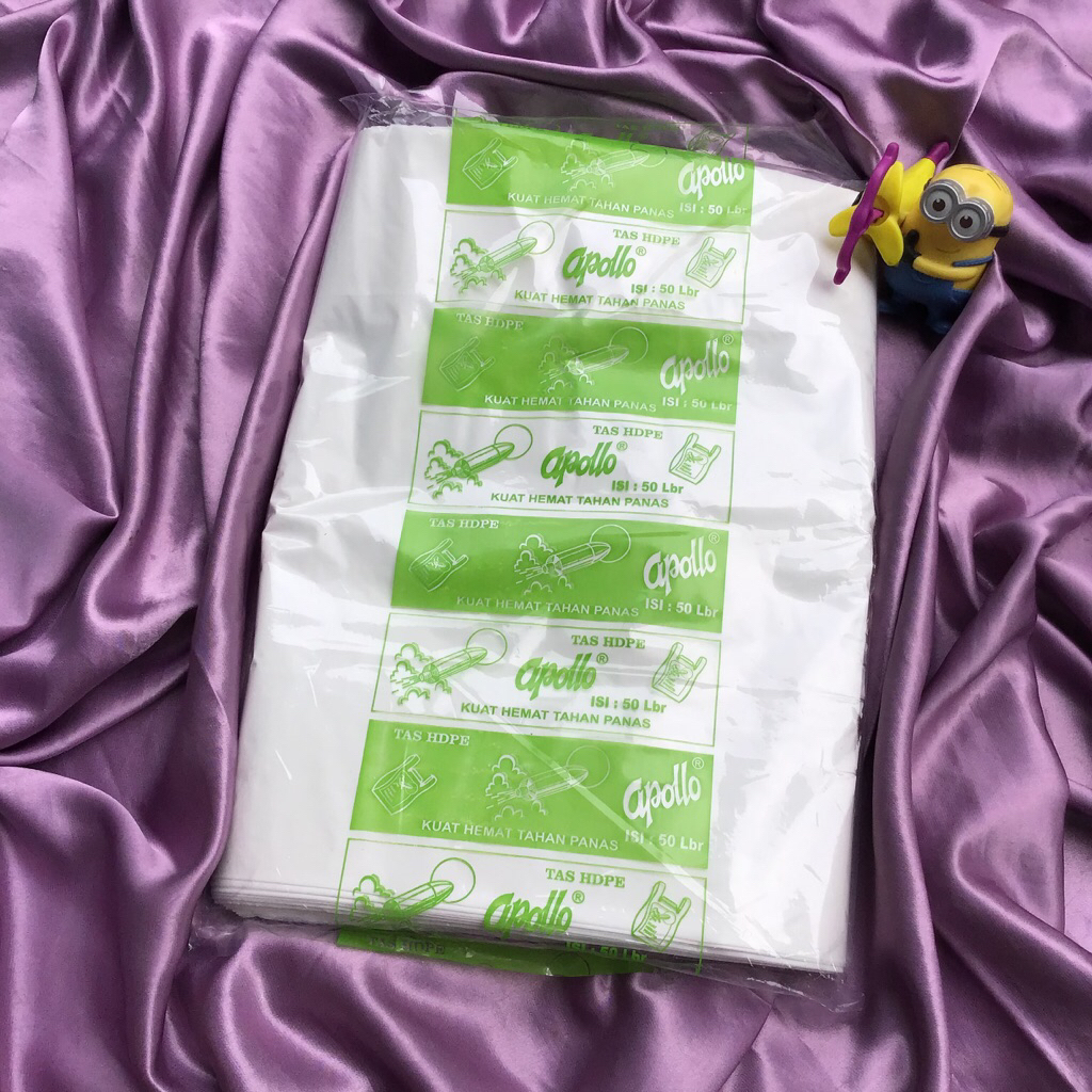 MURAH TAS KRESEK APOLLO JUMBO PUTIH  HARGA PABRIK  isi 50 pcs / tas kresek putih /kantong plastik mu