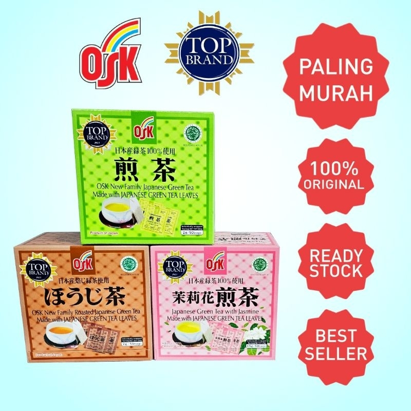 

[oddsolshop] pekanbaru/50 Bags OSK New Family Japanese Green Tea Leaves Daun Teh Hijau Jepang Japan