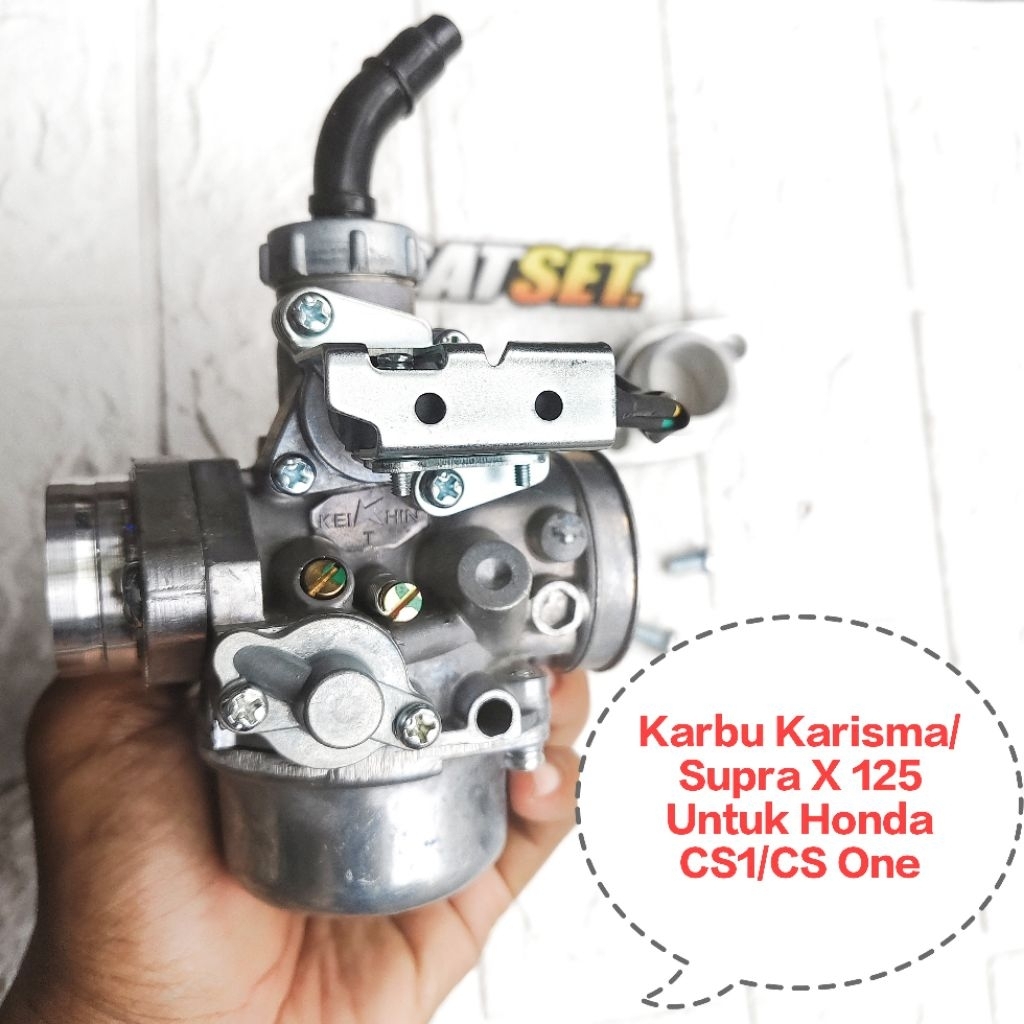 (Karburator Honda CS1/CS One)Paket Karbu Karisma/Supra X 125/Supra+Adaptor Untuk Honda CS 1/CS One