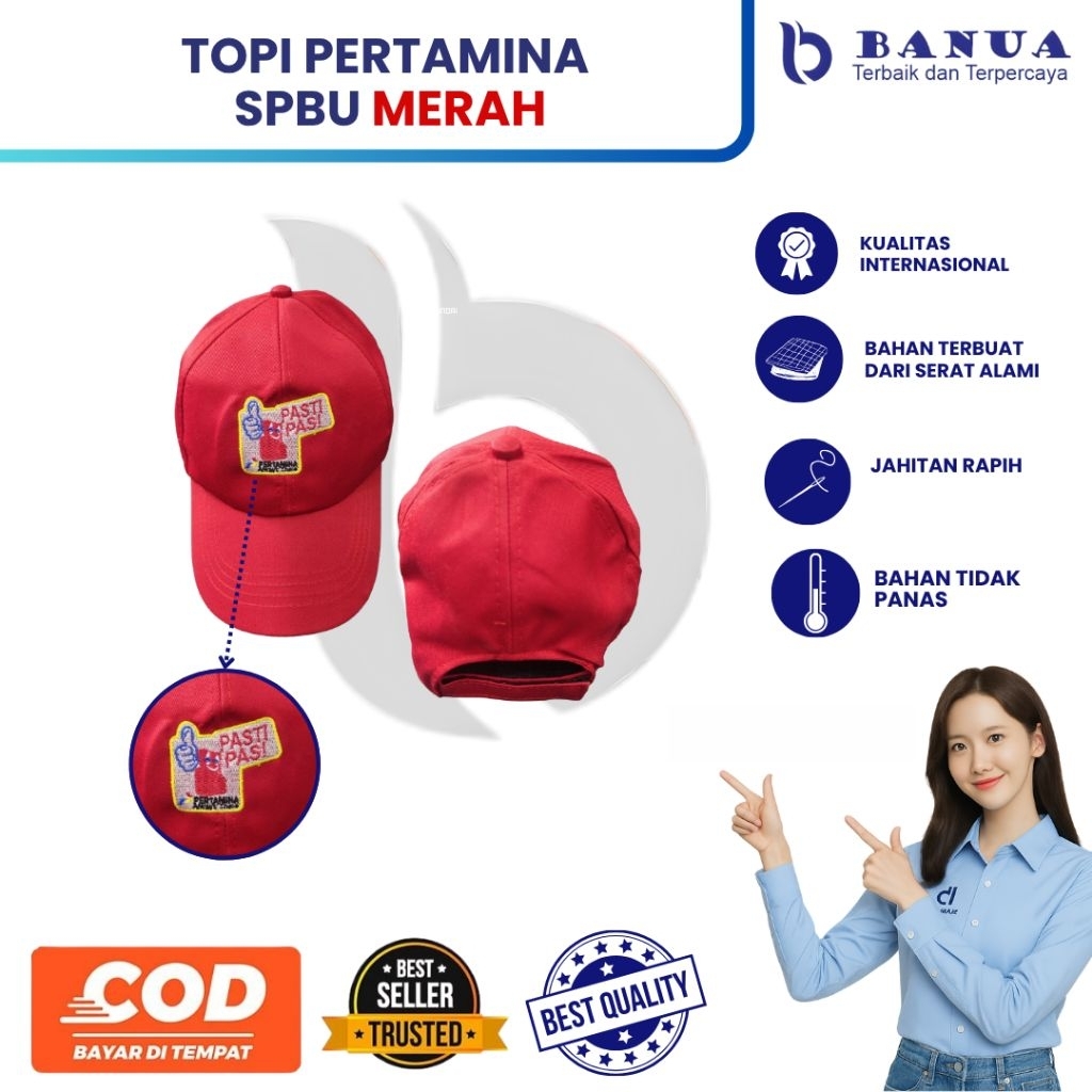 Topi SPBU | Topi Pertamina | Topi Merah | Topi Kerja Pertamina | Topi Baseball Cup | Topi Kerja SPBU