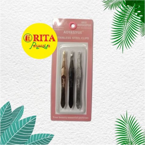 Pinset Stainless Steel 3 Pcs Set Serbaguna / Pinset Set 3pcs Stainless Steel Anti Karat Multifungsi