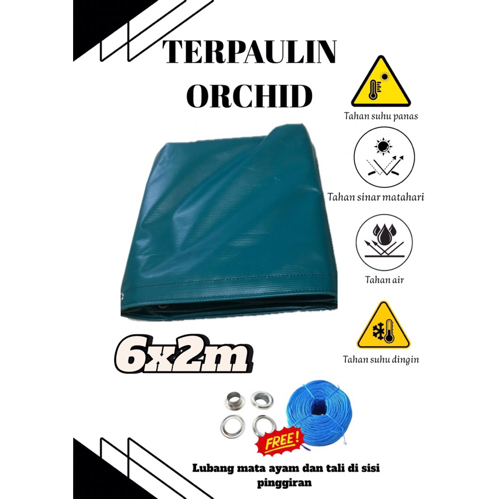 terpal korea, terpaulin orchid ukuran 6x2m proses jahit