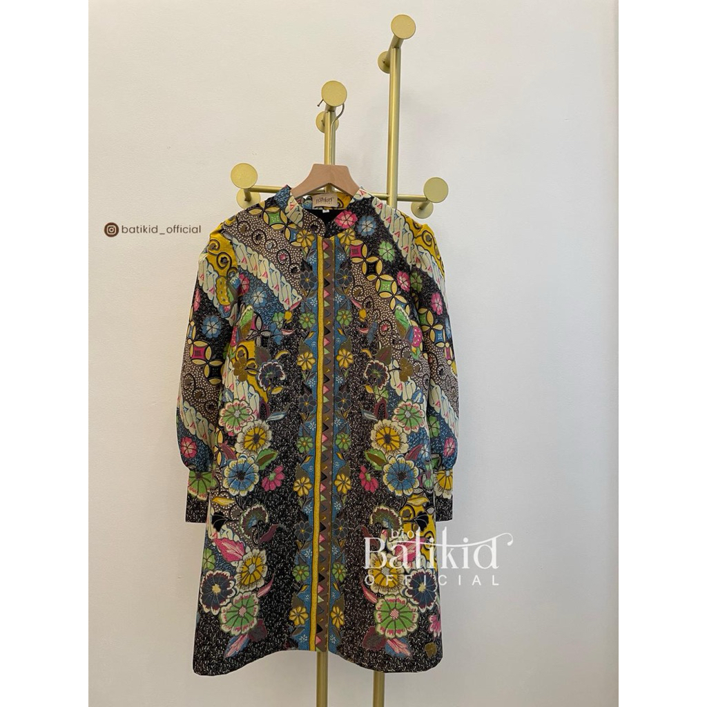 BATIKID OFFICIAL - dress batik pb 90cm - dress batik modern - batik hijab wanita