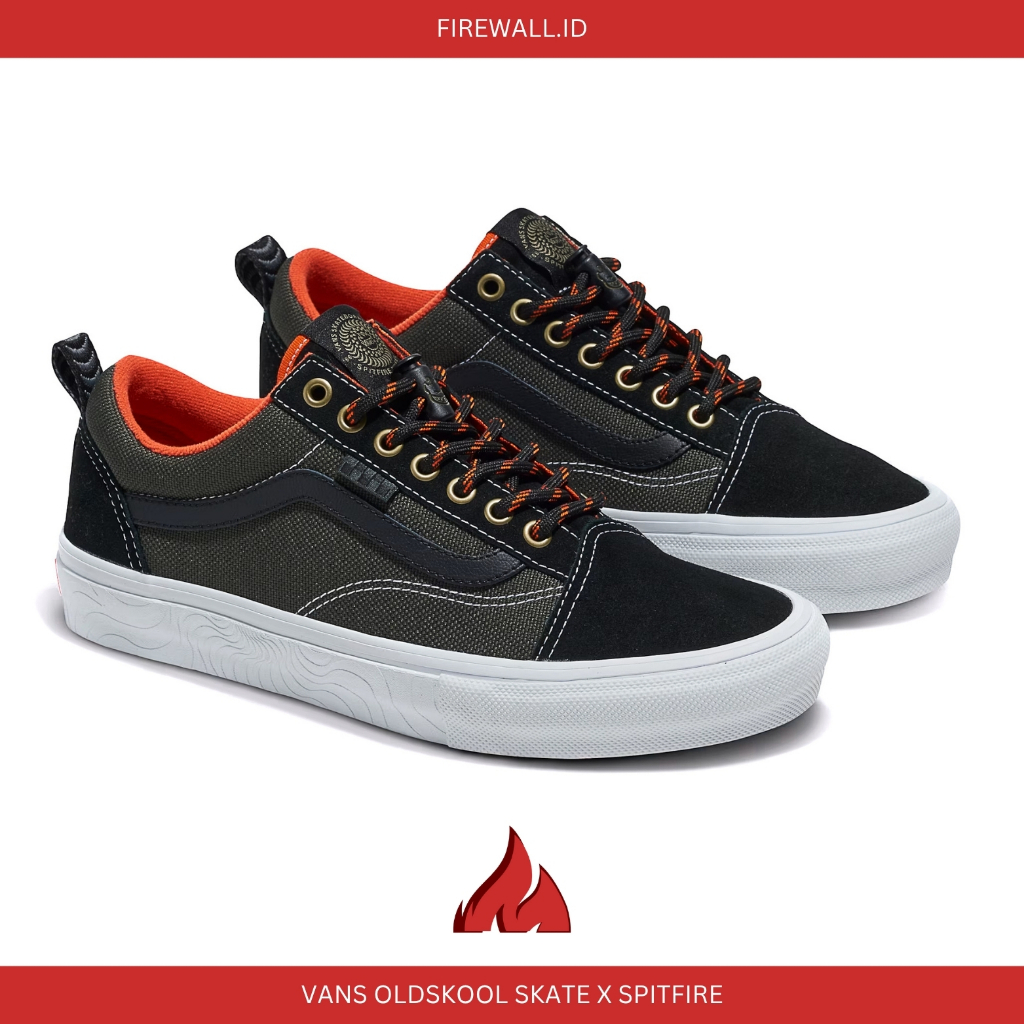 VANS OLDSKOOL SKATEBOARDING X SPITFIRE BLACK ORANGE ORIGINAL  │ BNIB