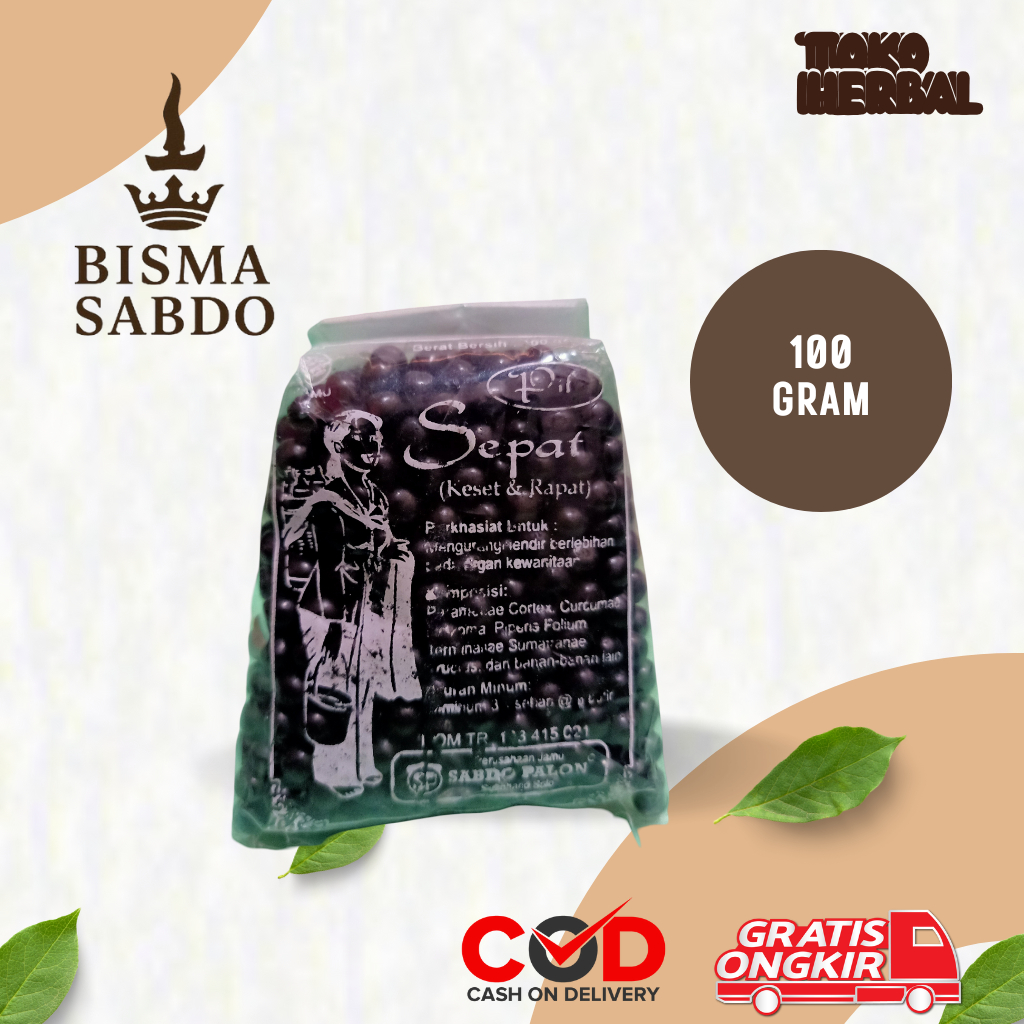 

Bisma Sabdo - Pil Sepat 100gram Keset Rapet Sabdo Palon pil hitam kemasan