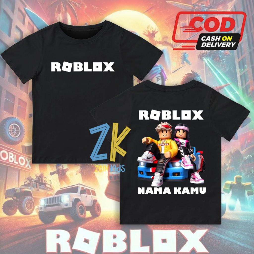 Baju Anak Roblox Car Couple - Fashion Anak Roblox Car Couple - Kaos Anak Roblox Car Couple