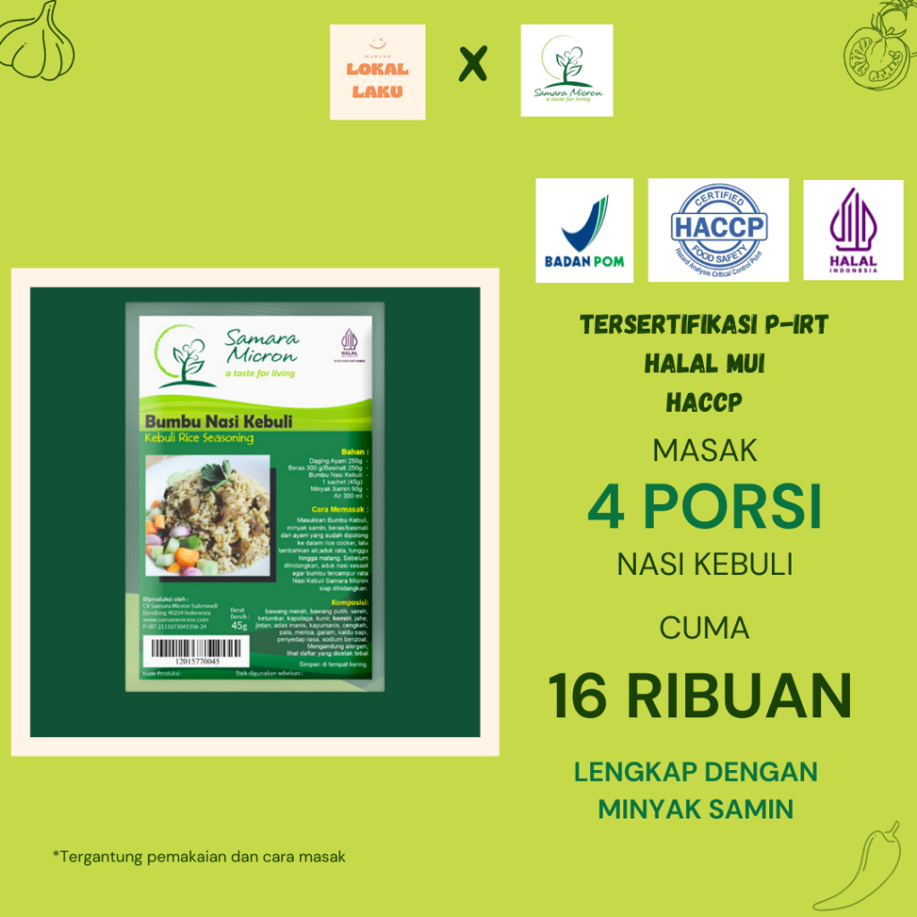 

[TERMURAH] BUMBU NASI KEBULI INSTAN + MINYAK SAMIN BUMBU MASAK SAMARA MICRON