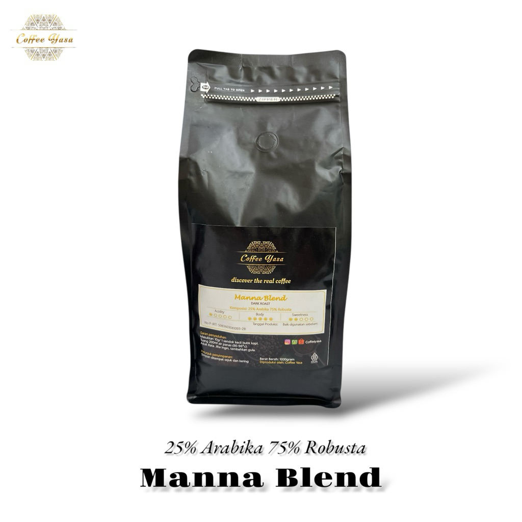 

Kopi Manna Blend 1kg (25% Arabika / 75% robusta)