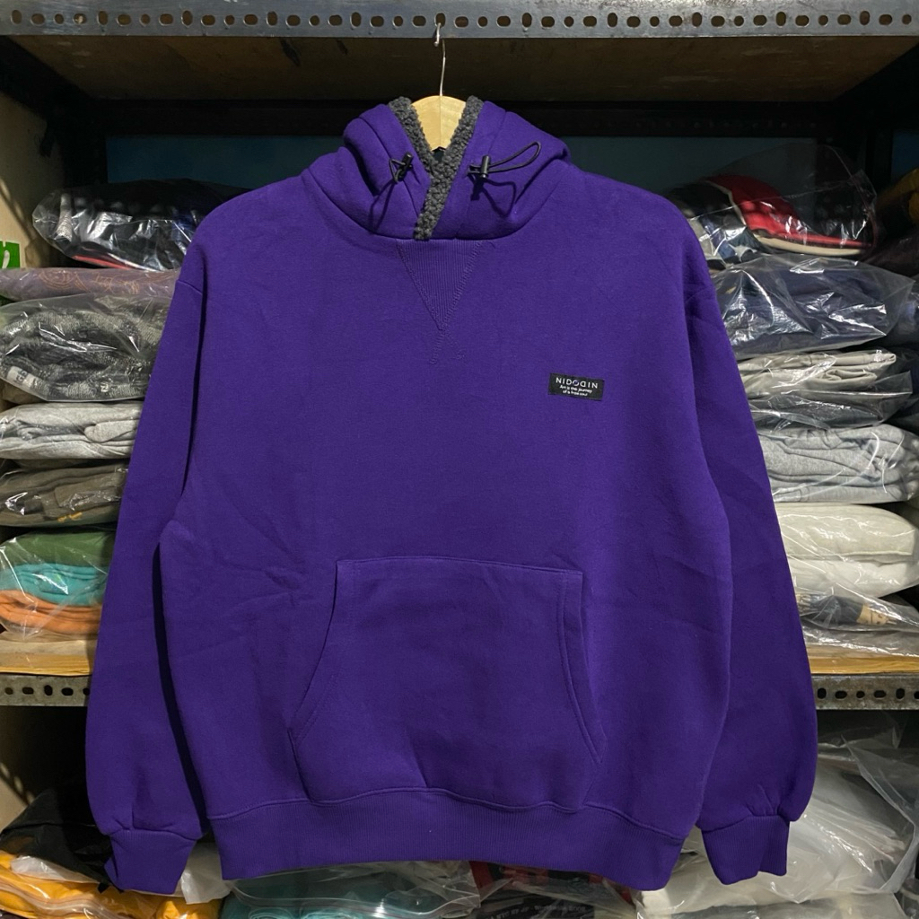 Nido Tokyo Hoodie Ungu Size M 65x59 Sherpa Lined Hoodie