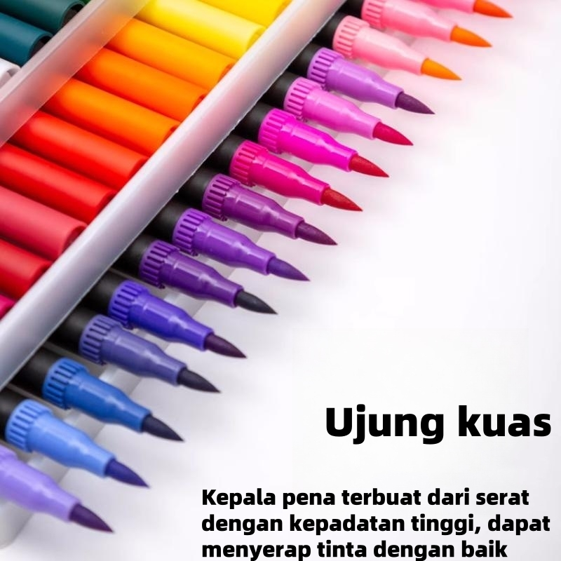 

Ay00! MW Spidol Warna Set 24/36/60/80/100/120 Warna Brush Pen Double Tips Spidol