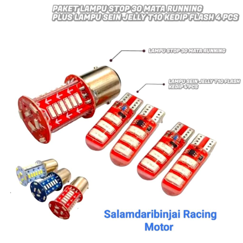 Original Paket Combo Lampu Stop rem Belakang Running 30 Mata + 4Pcs Sein Jelly Kedip Universal PAKET