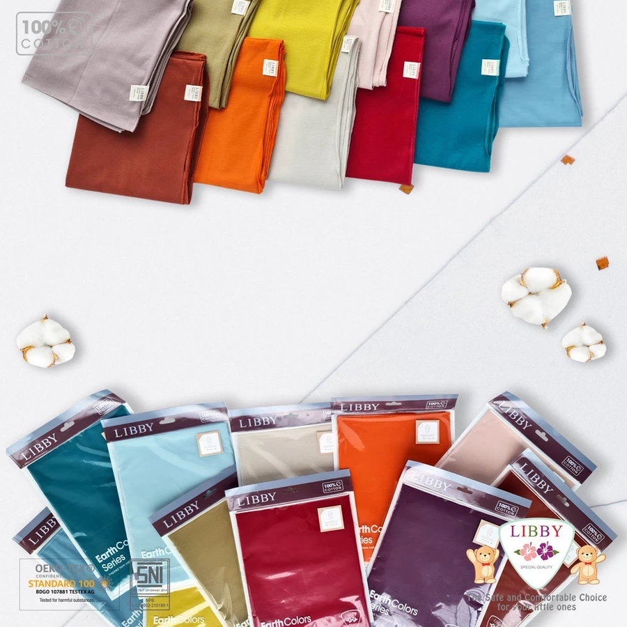 Libby Bedong Cotton Earth / bedong polos warna / bedong premium
