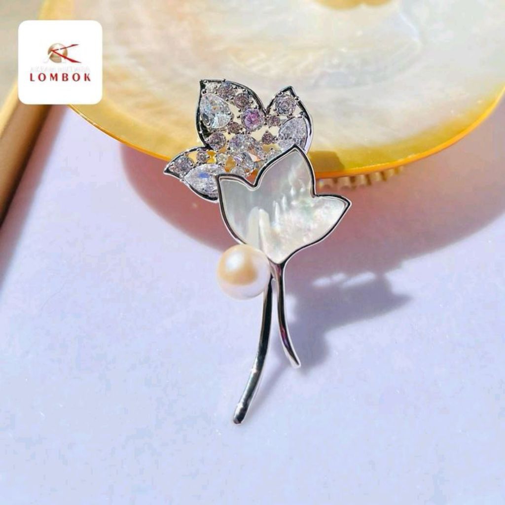 Bros hijab mutiara air laut bersertifikat/Bros mutiara laut asli lombok/ bros hijab