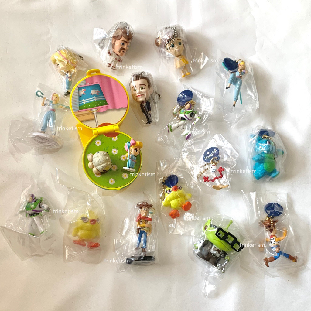 Toy story gachapon figure miniature keychain charm woody jessy buzz lightyear bo peep aliens gabby g