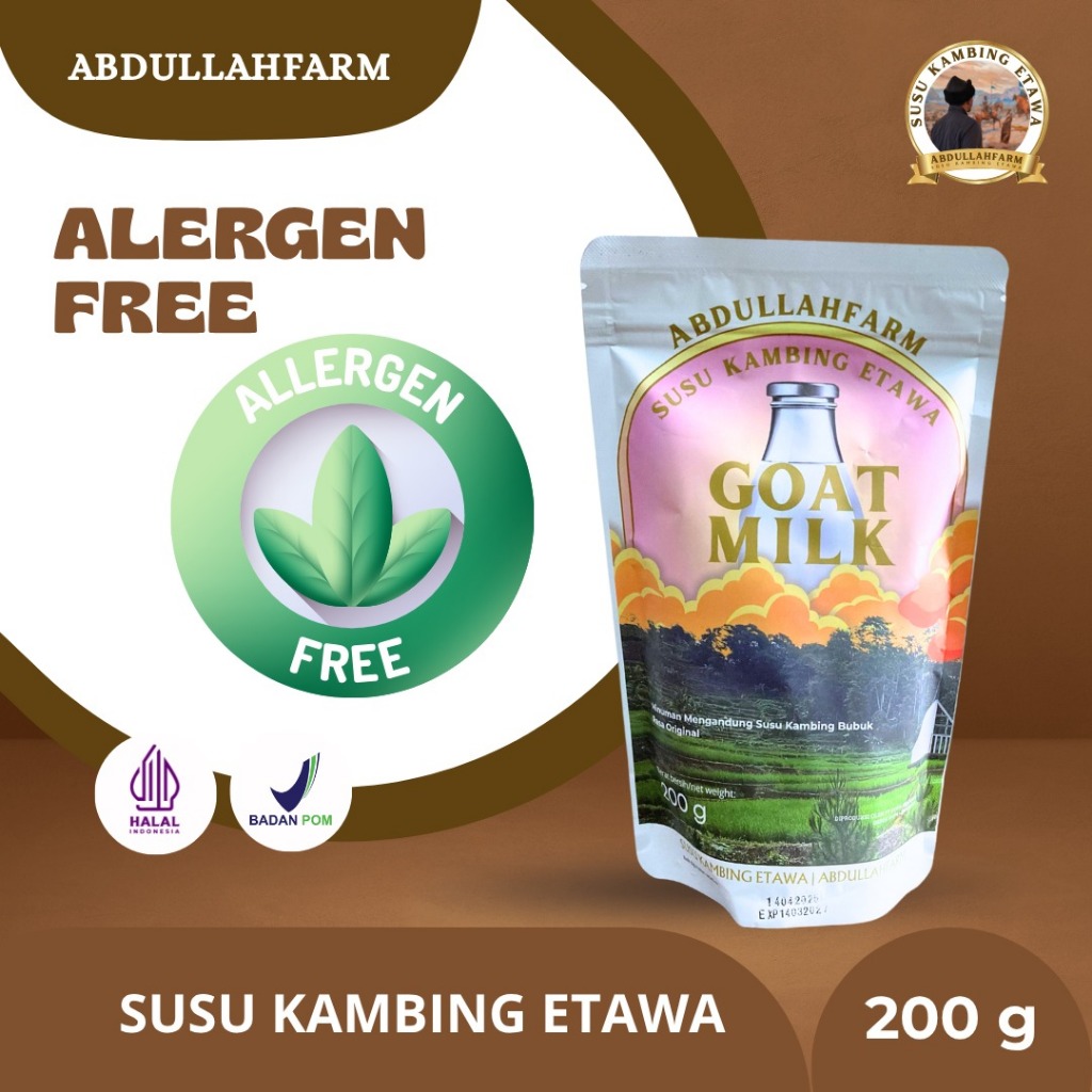 

Abdullah Farm - Susu Kambing Bubuk Abdullah Farm Rendah Alergen Aman Untuk Pencernaan 200gram