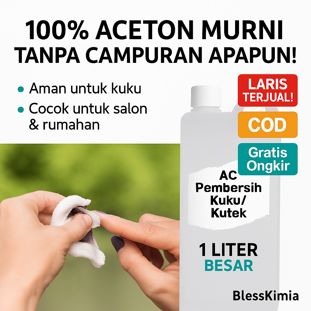 Penghapus Kutek 1 Liter – Acetone Murni 99,68% – Aman untuk Kuku – BlessKimia