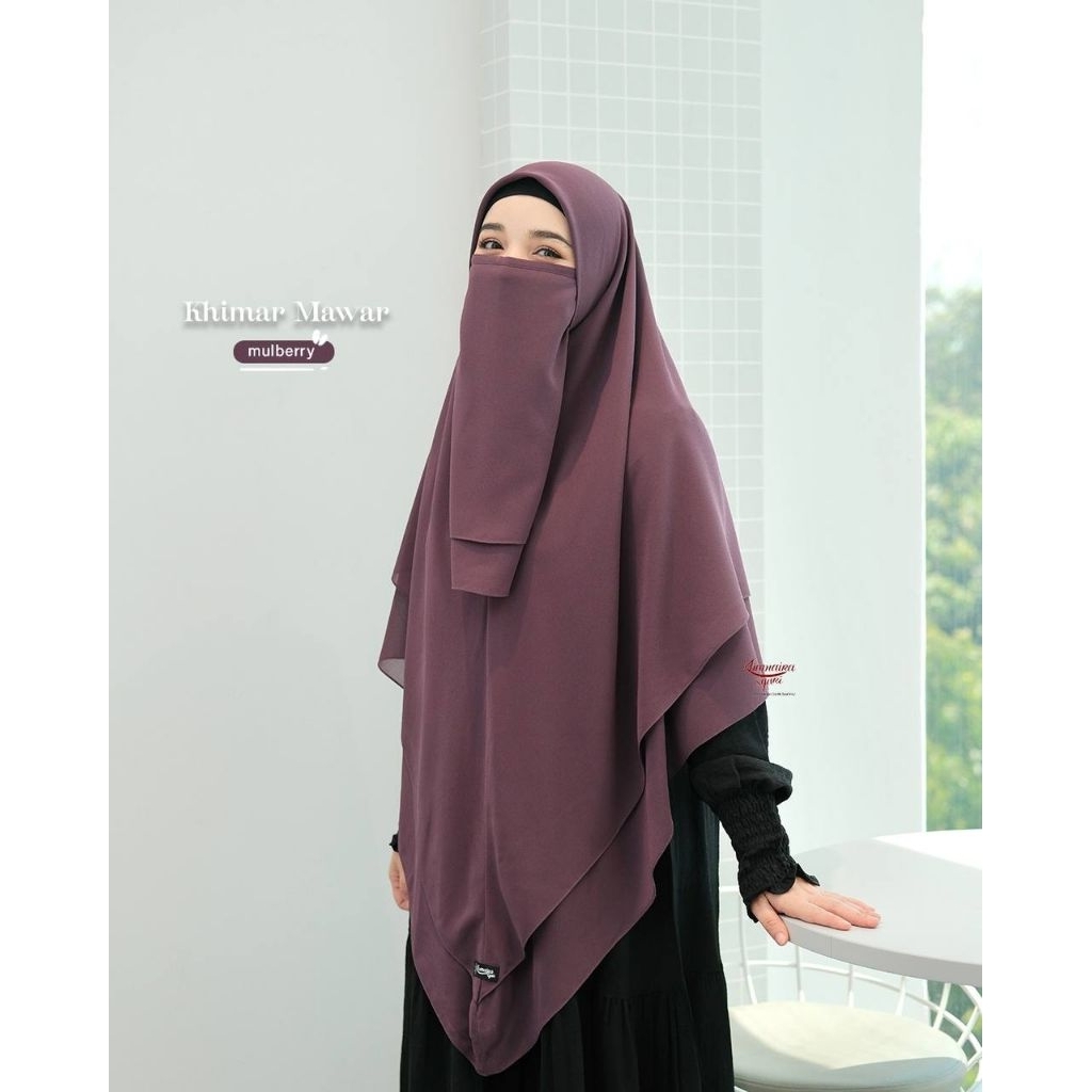 Khimar segi 4 Mawar | French Khimar mawar |Khimar instan | Khumaira syar'i