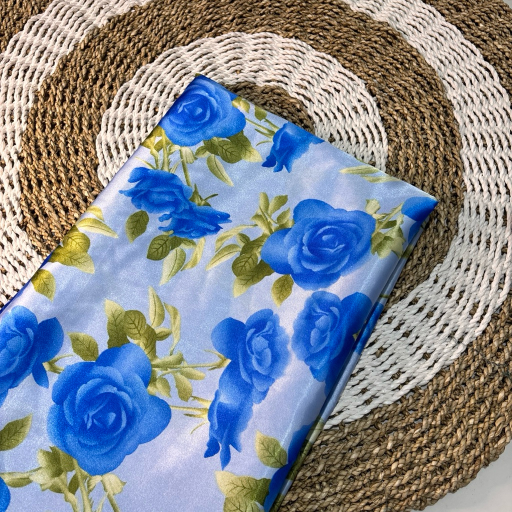 KAIN SATIN SILK MOTIF PREMIUM - apx - kain satin motif kembang - kain silk motif - kain bahan motif 
