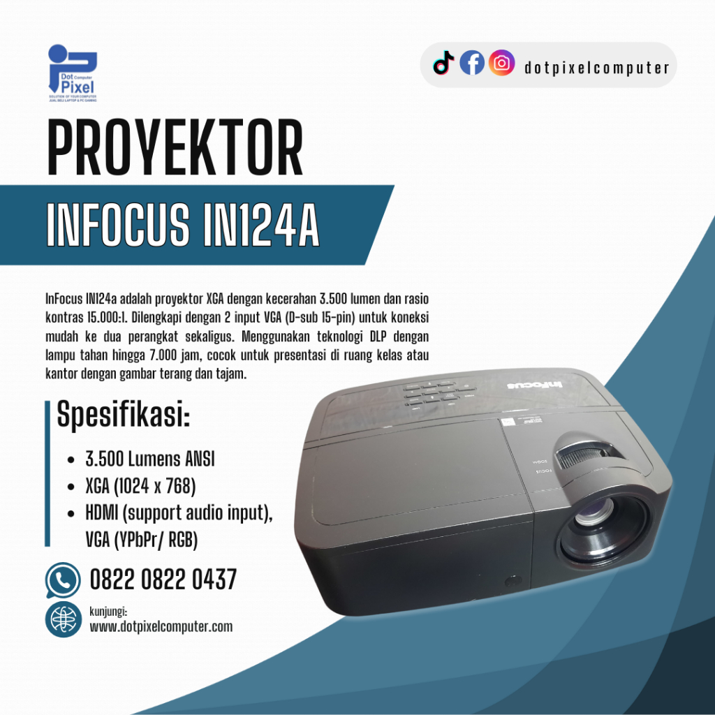 Proyektor Infocus IN124A Dengan 3.500 Lumens
