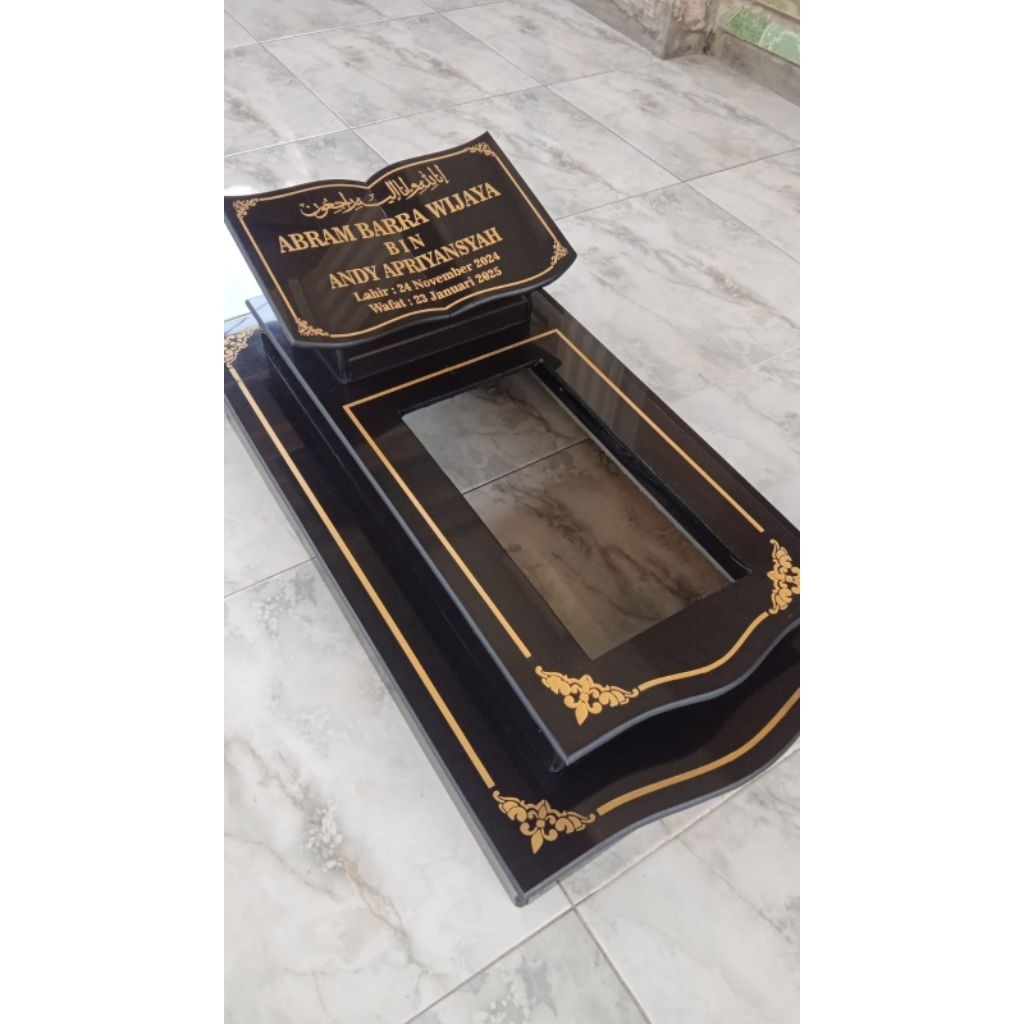 NISAN KIJING MAKAM ANAK BAHAN GRANIT UKURAN COSTUM 40X70