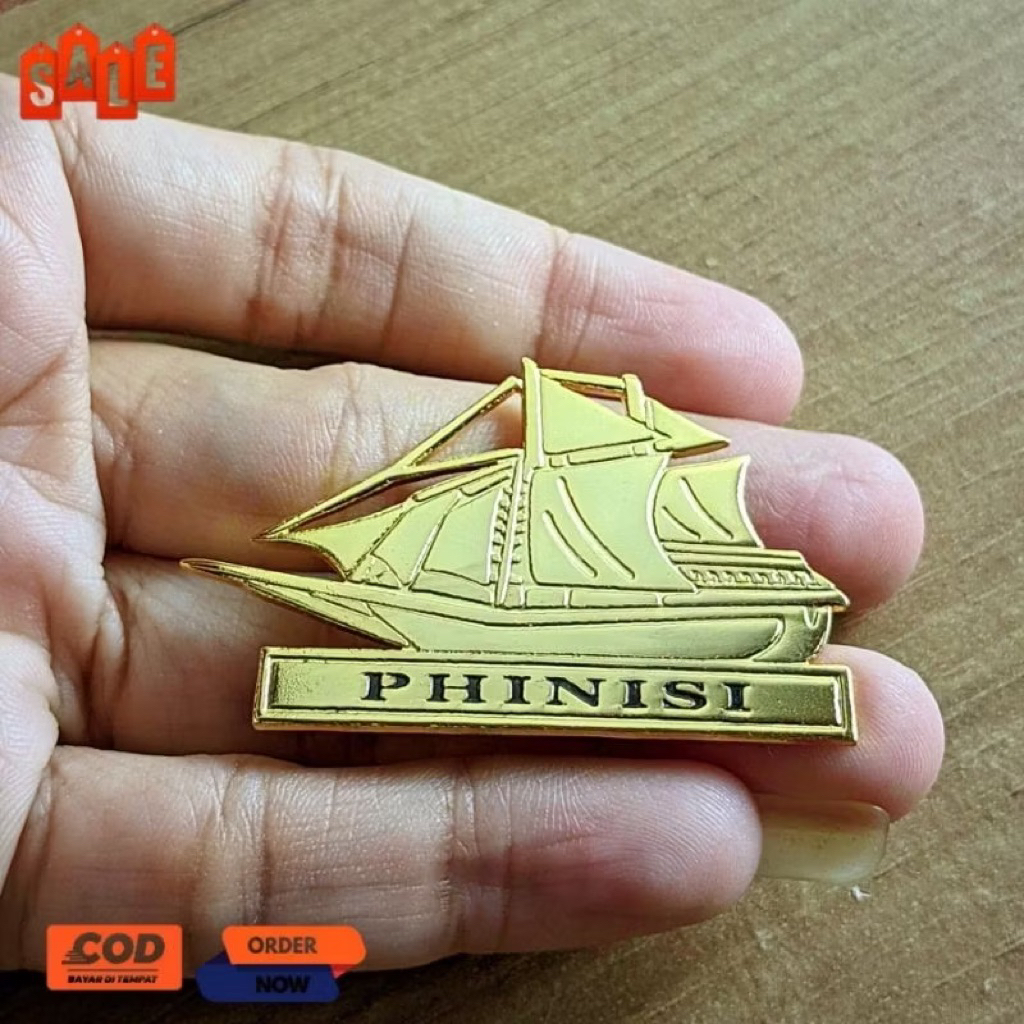 bros kapal phinisi custom nama logo free desain kuningan lapis emas