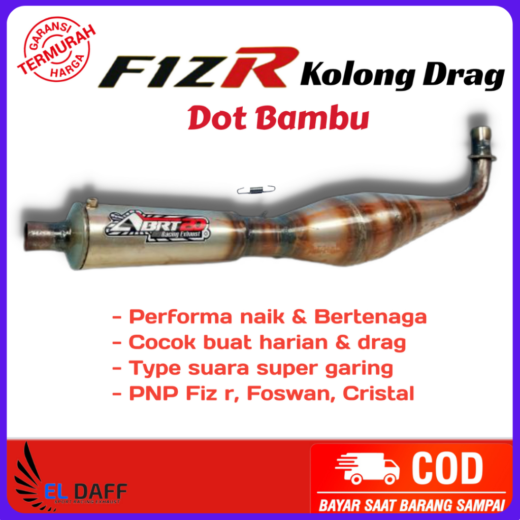 Knalpot Racing Fiz r Kolong Model Telo 3v3 Bambu Drag ABRT20 Suara Super Garing Tenaga Powerfull