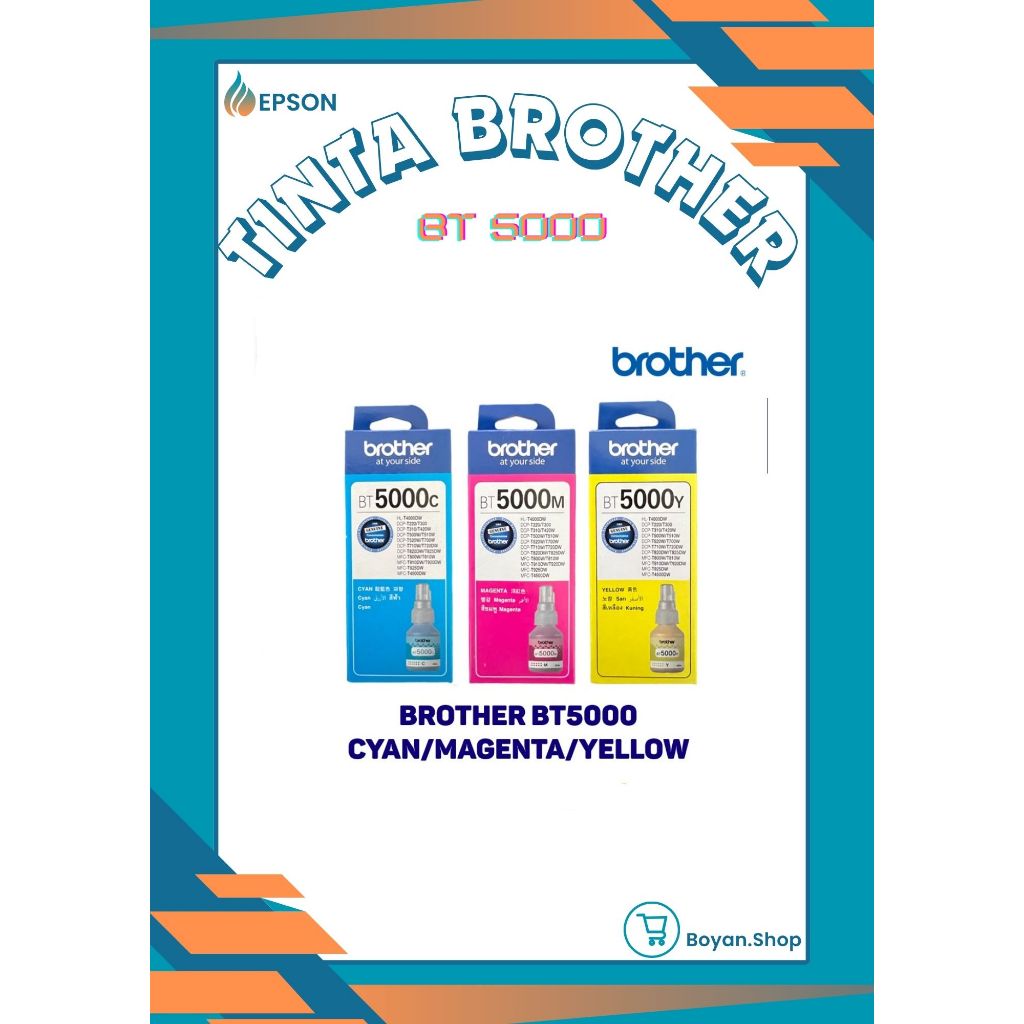 Tinta Brother BT 5000 BT5000 Cyan Magenta Yellow Original / Tinta Brother BT5000