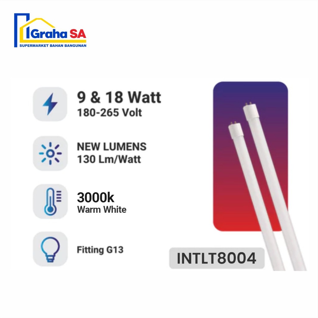 INLITE TL T8 004 9 WATT- 18 WATT PUTIH