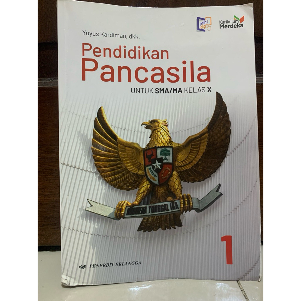 Buku PPKN kelas 10 penerbit Erlangga(preloved_pemakaian pribadi)