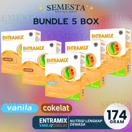 

Bundle 5 Box - Entramix Rasa Vanila / Cokelat | Berat 174gr | Nutrisi Lengkap Dewasa