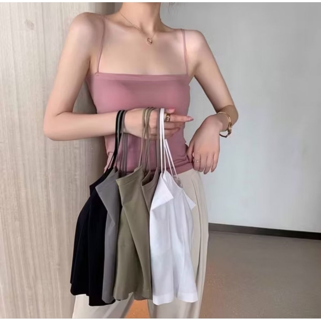 Cuci Gudang  Paket Murah (Paket Usaha) 3Pcs Tanktop Wanita Jumbo With Cup Tanpa Kawat Polos