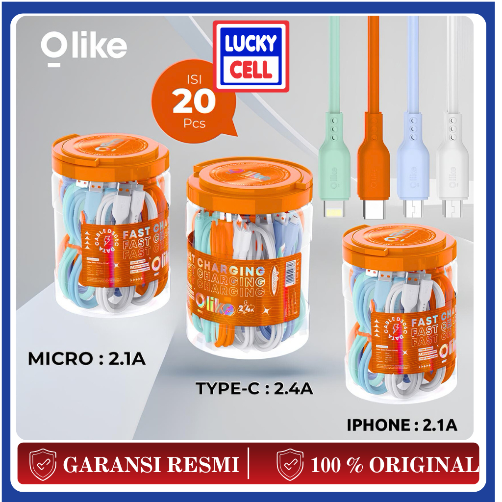 [ ISI 20/10 PCS] Olike D306C / D306M / D306L Kabel Data Toples Cable Fast Charging Type-C / Micro US
