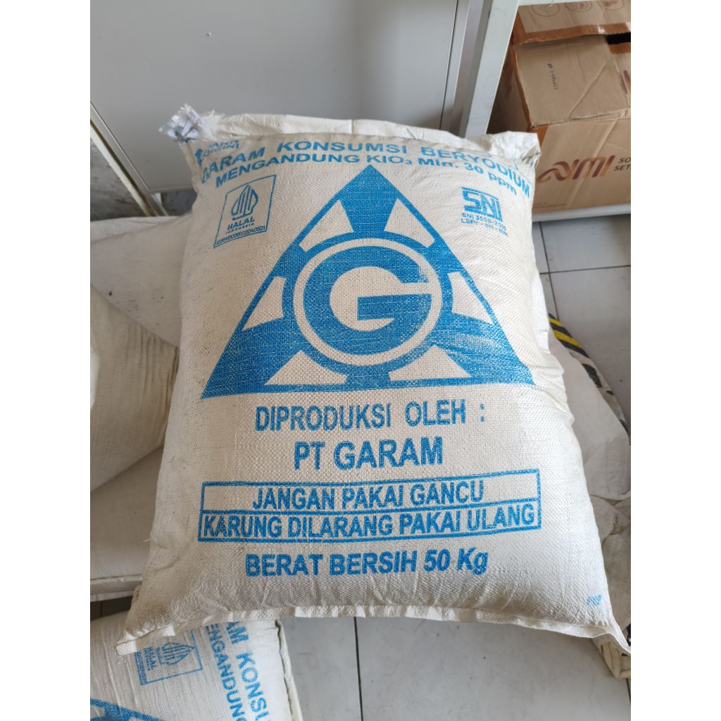 

Garam Halus Konsumsi Yodium , Garam dapur, Curah 1 kg & 500 Gram Repack PT garam Halal