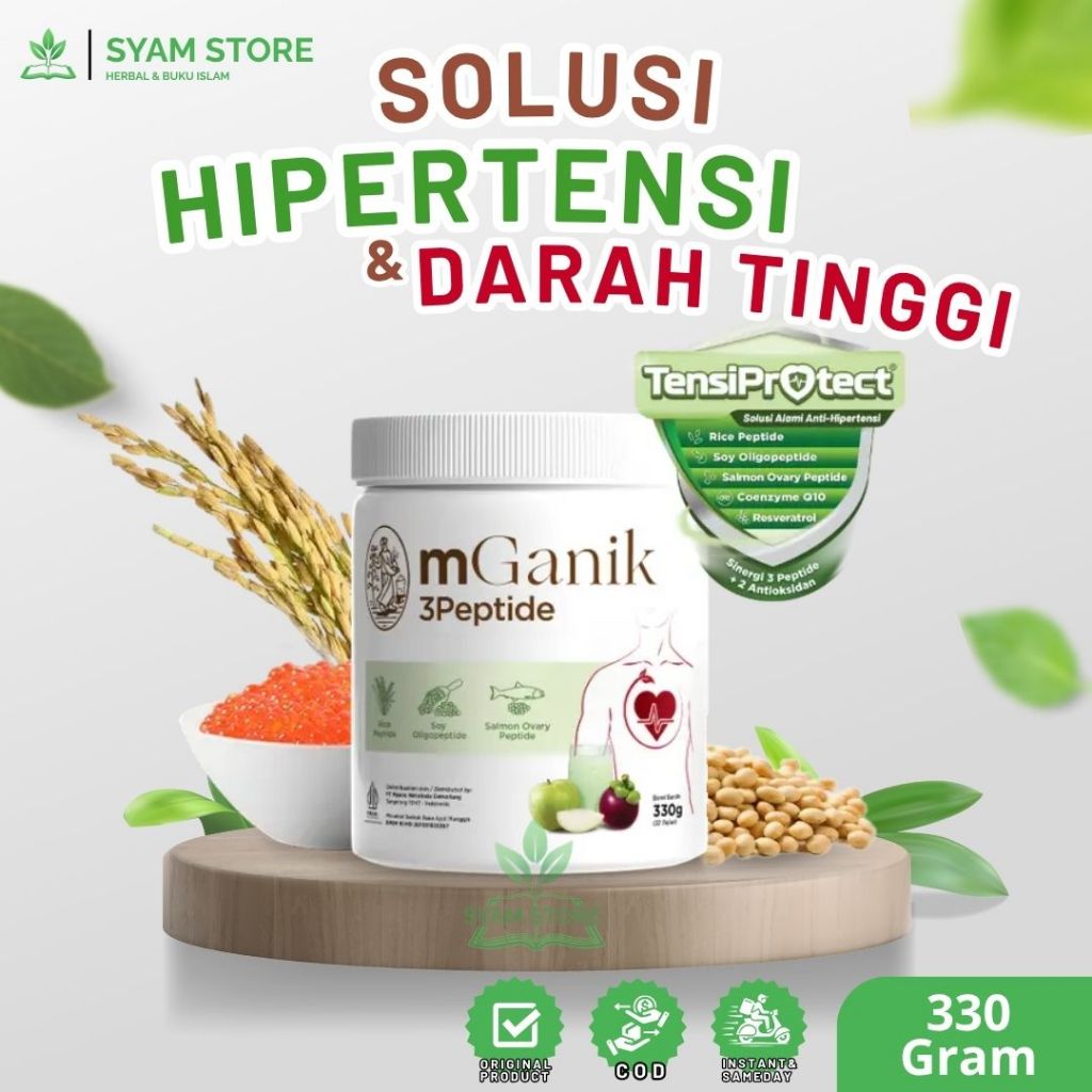 mGanik 3Peptide Darah Tinggi Suplemen Atasi Hipertensi & Jantung 450g Official Original