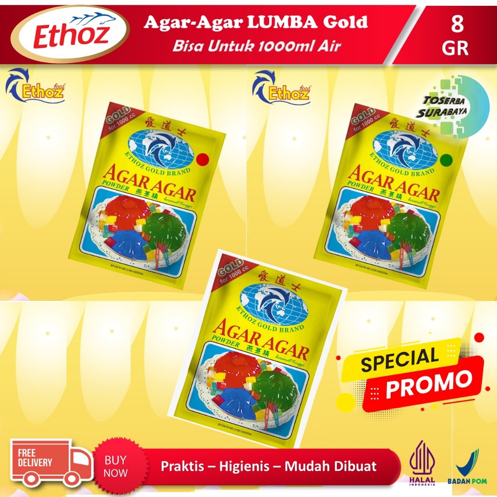 

(PROMO) ETHOZ AGAR AGAR LUMBA GOLD Plain 8gr - AGAR2 LUMBA2