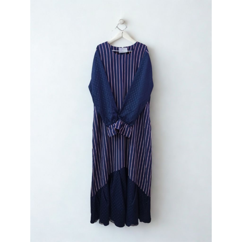 PL/ GAMIS DUYUNG BIRU DONGKER GARIS GARIS DAN POLKADOT
