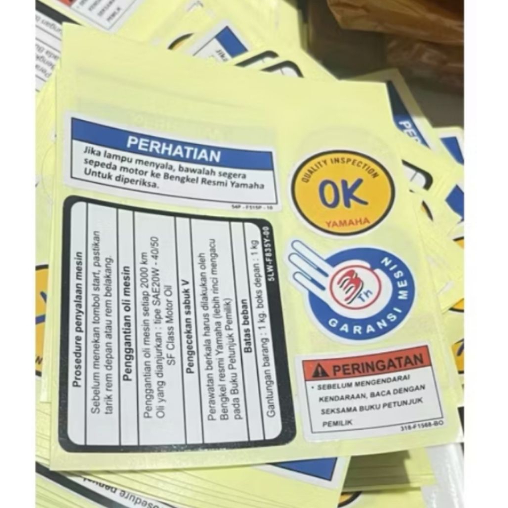 

stiker ok perhatian dll 5pcs