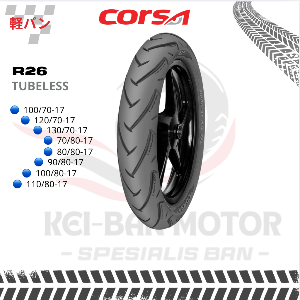 BAN MOTOR CORSA R26 RING 17  70/80-17 80/80-17 90/80-17 120/70-17 130/70-17 100/70-17 100/80-17 110/