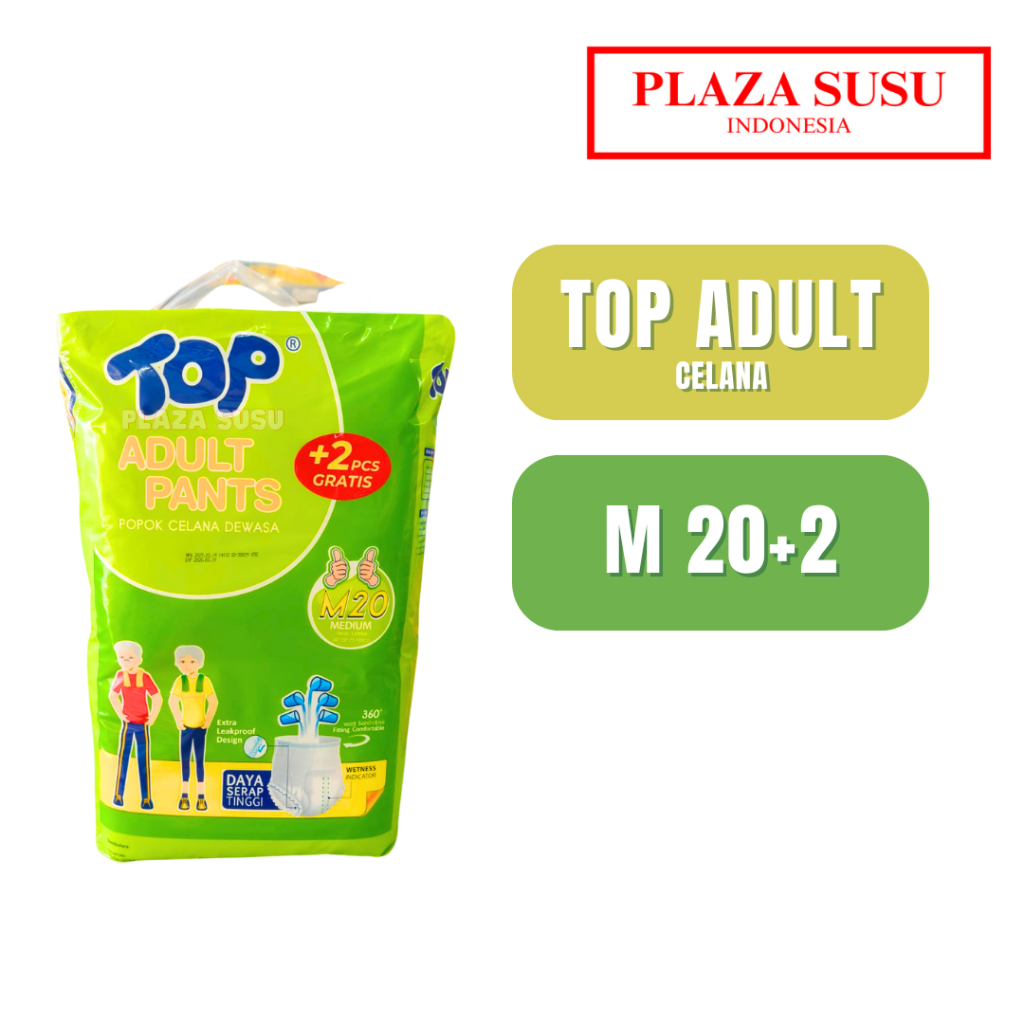 TOP ADULT PANTS M 20+2 POPOK CELANA DIAPERS DEWASA