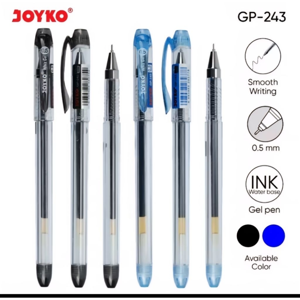 

Gel Pen Joyko GP 243 WHIZ Pulpen Pena Gel 0.5 mm 1 PACK isi 12 pcs