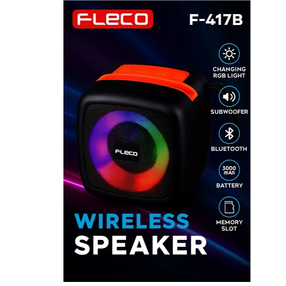 Speaker Mini Portable Bluetooth Super Bass Rechargeable Dengan Dudukan Smartphone Fleco F 417B / F41