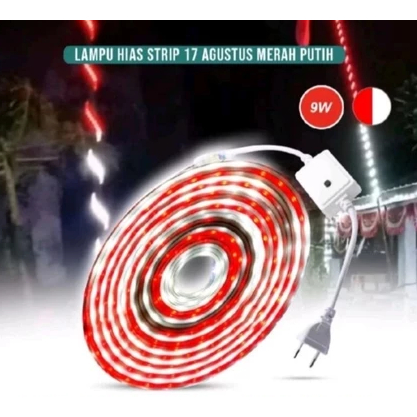 Lampu LED Strip Running Merah Putih Lampu Hias Agustusan Gapura Tiang Pagar Panggung