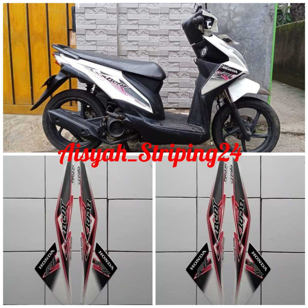 stiker striping honda beat fi 2013 putih