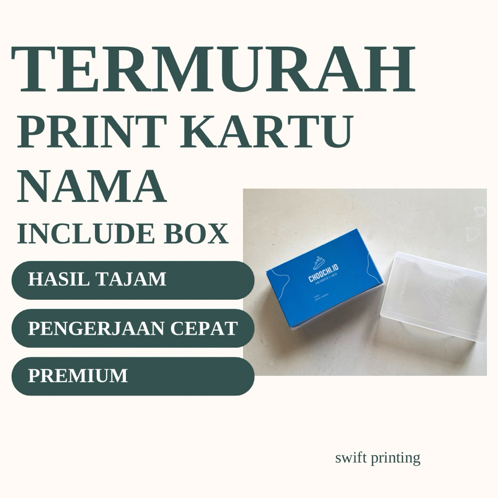 

KARTU NAMA TERMURAH TERMASUK BOX 100pcs SEHARI JADI