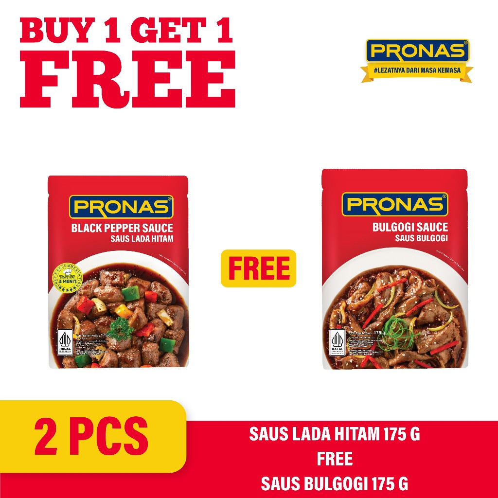 

[BUY 1 GET 1] PRONAS Saus Lada Hitam 175 g Free Saus Bulgogi 175 g