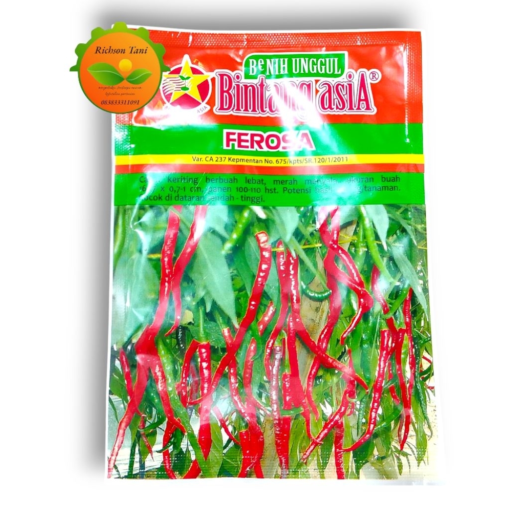 Benih Cabe Merah Keriting Ferosa 10 Gram - Bintang Asia