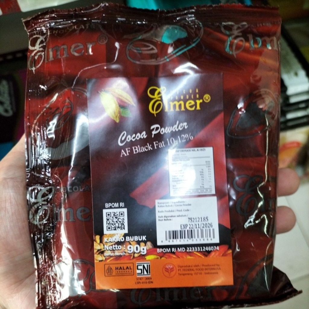 

elmer cocoa powder 90 gram /african black dan merah /coklat bubuk hitam /tepung coklat hitam