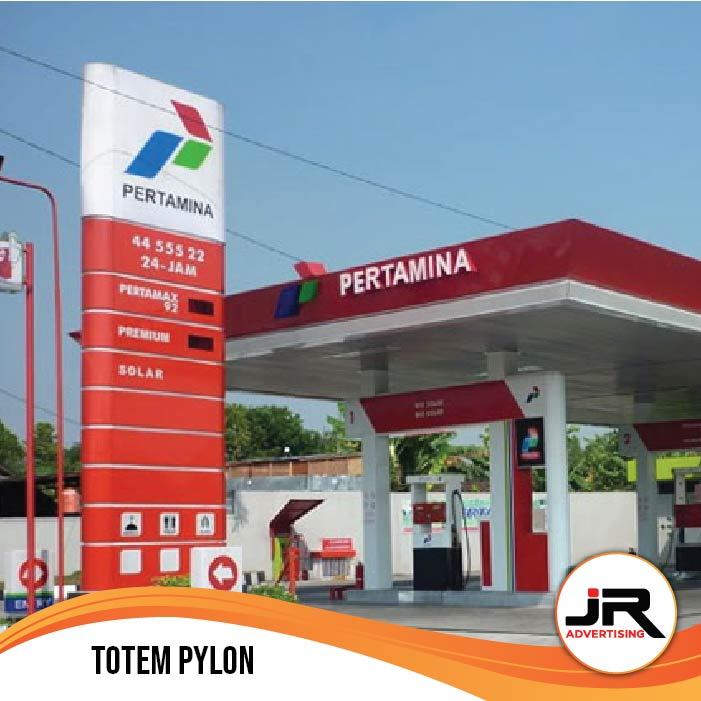 Totem Pylon Sign / Papan Sign Board 1 Sisi dan 2 Sisi LED  Custom