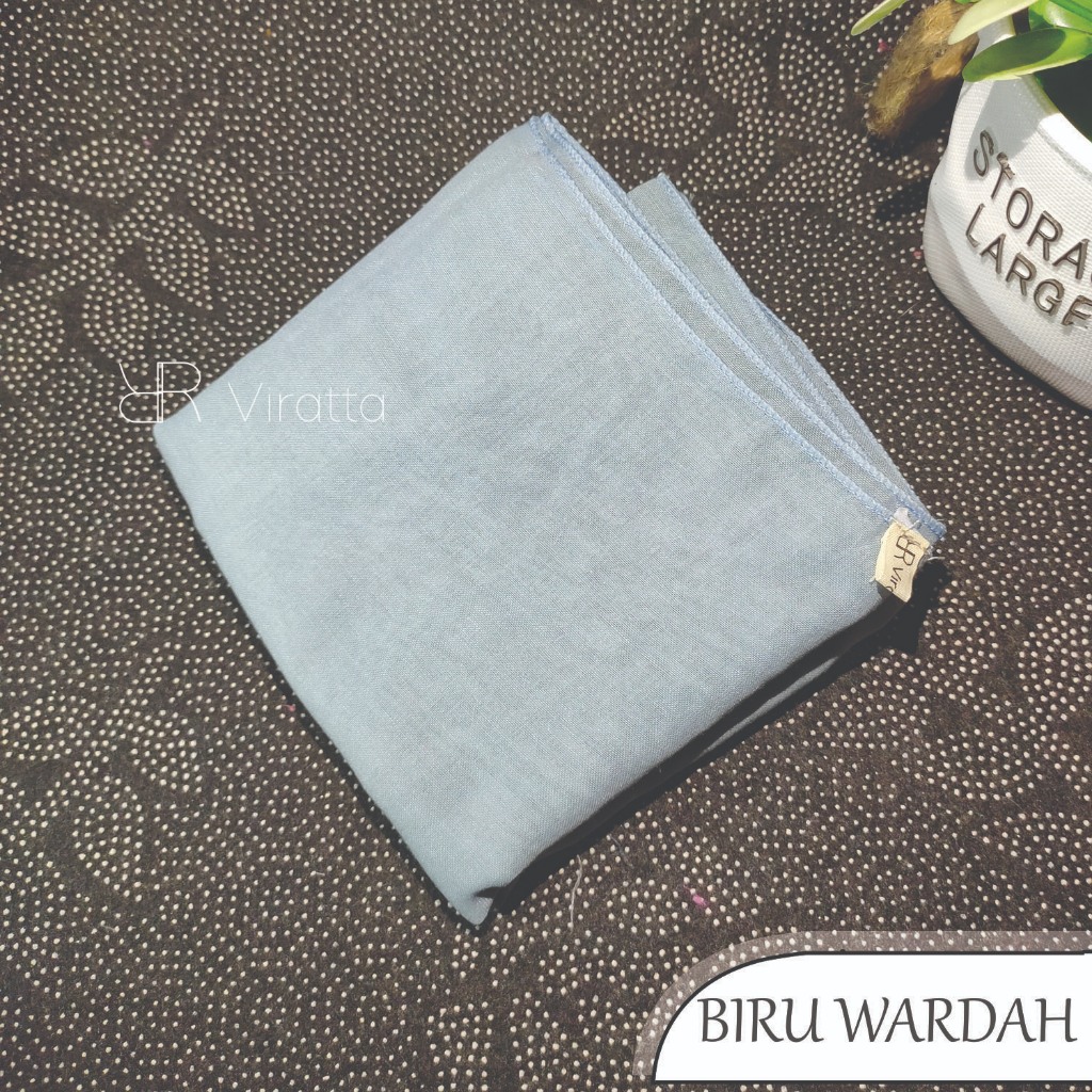 Hijab segi empat paris jadul kerudung kekinian jilbab biru wardah polos berkualitas original